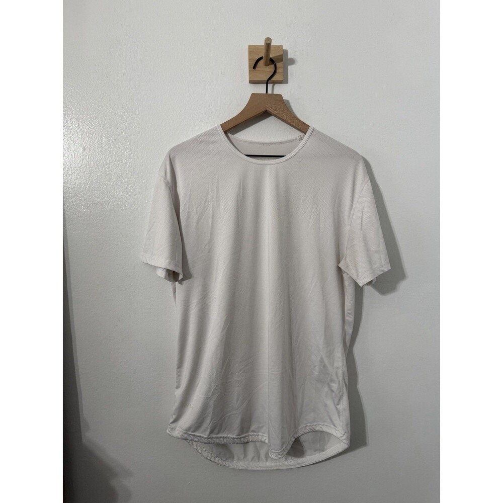 BYLT Men’s Drop Cut Performance Top Size Med Athletic Running White